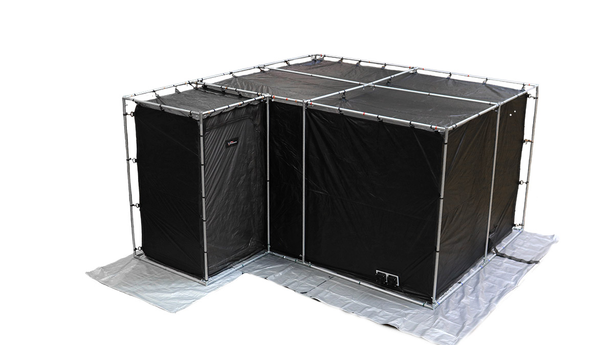 8000T Series RF Shielded Enclosure with attached antechamber for forensic testing.