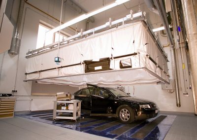 RF shielded enclosure used in pre-compliance testing of electronic devices in vehicles